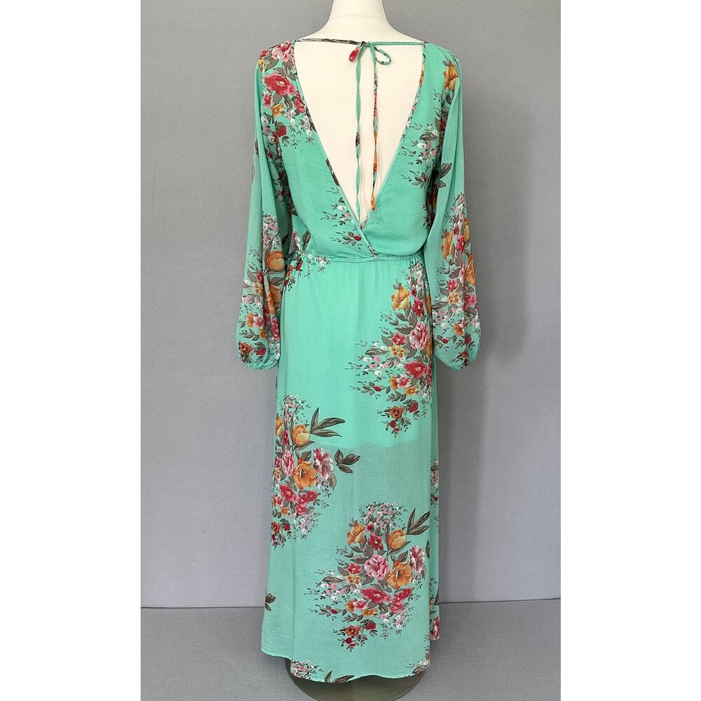 Auguste the Label Jennifer Maxi Dress Green Floral Boho Lightweight Lined Size S - Picture 9 of 16